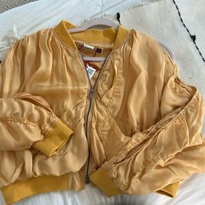 NWT Zara Srpls Satin Bomber Jacket